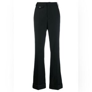Zadig&Voltaire Poetia turn-up hem gabardine wool blend trousers